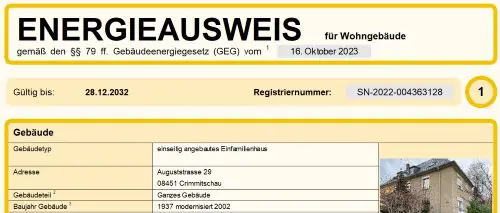 Energieausweis nach Verbrauch - Verbrauchsausweis